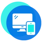 Website Design – Build a Stunning Online Presence Website design icon featuring desktop and mobile devices.
