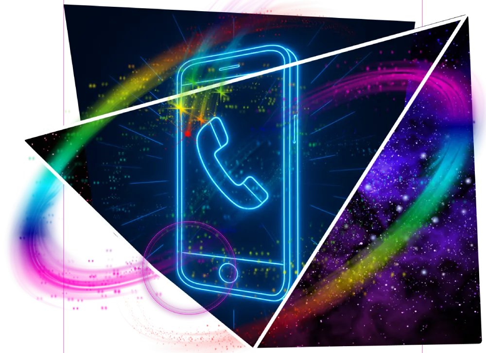 Neon mobile phone symbolizing website consultations and communication