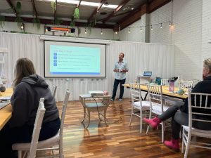 Goran from Three Nine Digital presenting a Google Business Profile workshop to small business owners in Braeside Melbourne