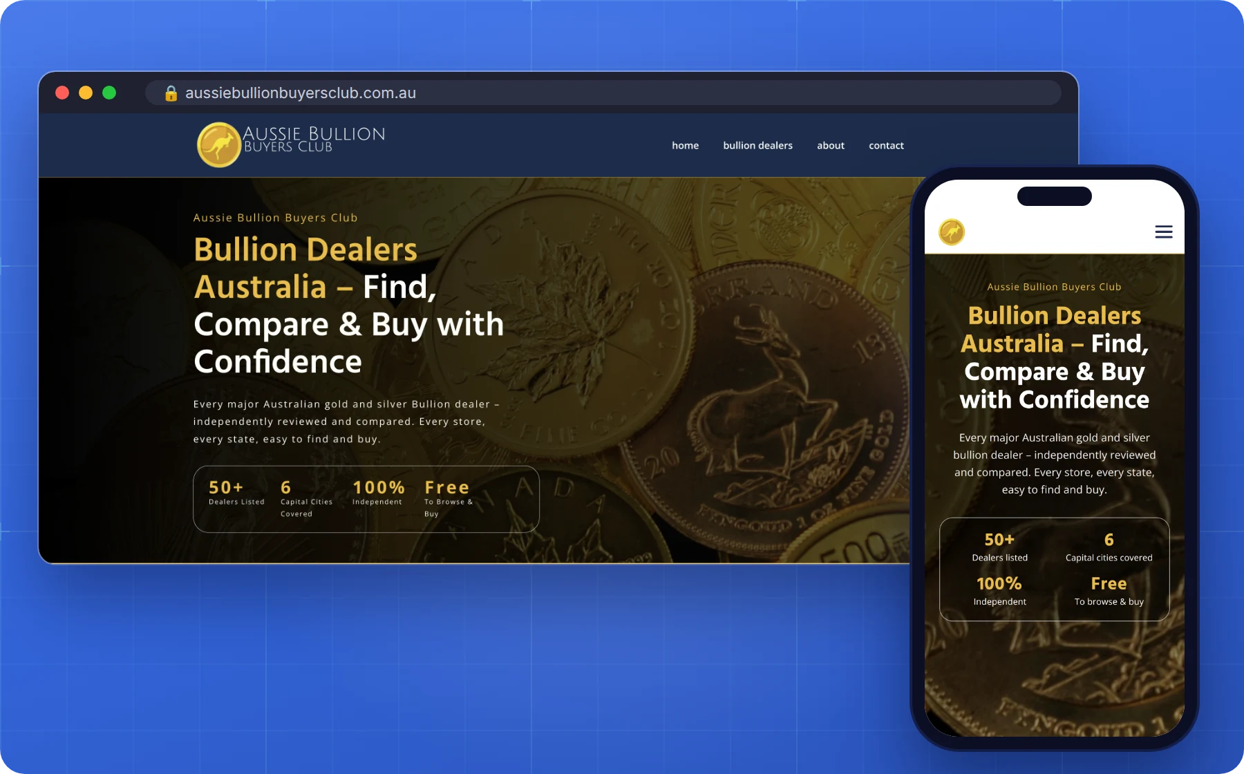 aussie-bullion-buyers-club-website-desktop-mobile-blue